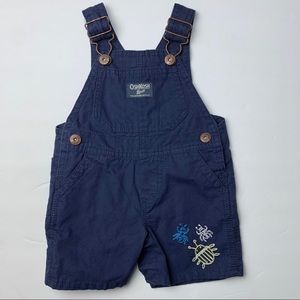 Osh Kosh B'Gosh baby overalls, navy blue w bug embroidery, 6 months